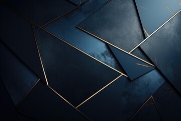 Abstract Dark Blue Background With Golden Foil