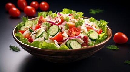 vegetable salad white background Generate AI 