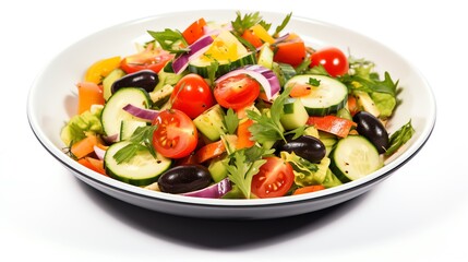 vegetable salad white background Generate AI 
