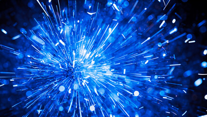 Blue sparks and blurred background