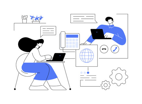 IP telephony abstract concept vector illustration.