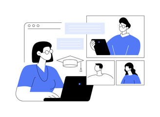 Video conferencing isolated cartoon vector illustrations.