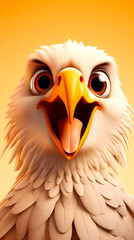 funny little eagle on a colored background,illustration. AI Generated