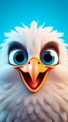 funny little eagle on a colored background,illustration. AI Generated