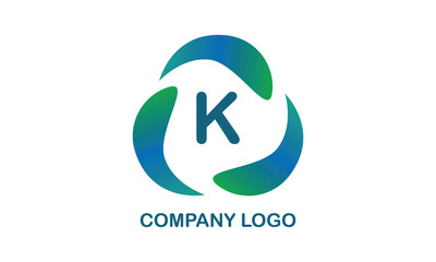 Modern, simple, colorful letter K logo. Vector monogram template, company brand, emblem, sign