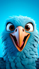 funny little eagle on a colored background,illustration. AI Generated