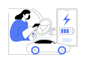 Car charger isolated cartoon vector illustrations.