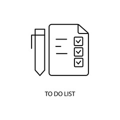 To do list concept line icon. Simple element illustration. To do list concept outline symbol design.