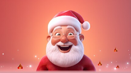  a cartoon santa clause with a red beard and glasses on.  generative ai