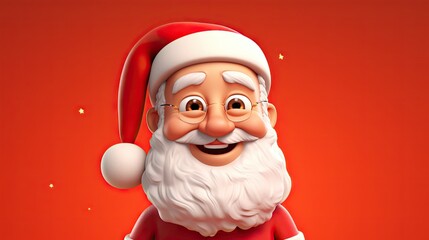  a cartoon santa clause with a red background and a red background.  generative ai