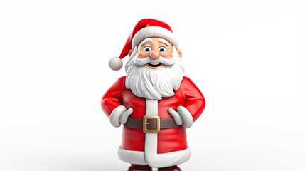  a santa clause figurine is standing with his hands on his hips.  generative ai