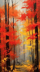 Obraz na płótnie Canvas fall in the forest