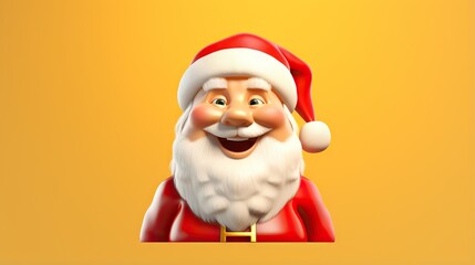  a cartoon santa clause with a yellow background and a yellow background.  generative ai