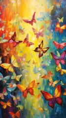 colorful butterflies background