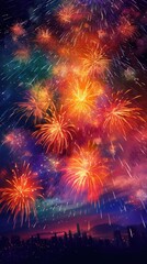 Fototapeta na wymiar colorful firework burst