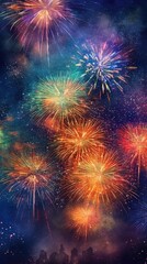 Fototapeta premium colorful firework burst