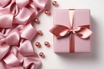Obraz na płótnie Canvas Gift box with satin ribbon and bow professional photography 