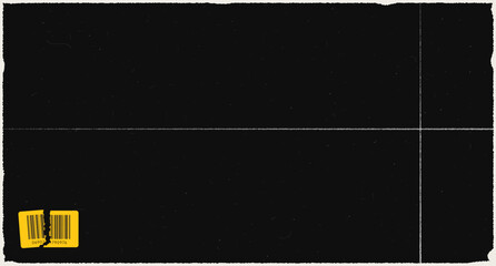 Trendy paper background with grunge texture. Vintage design with scuffs, crease lines and barcode. Contemporary vector.