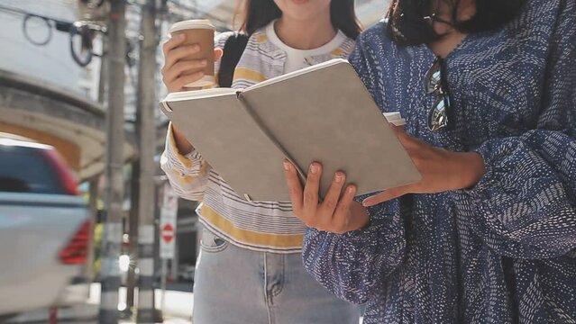 .Woman travel around the world with backpack freedom and relax life concept.