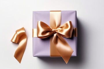 Gift box with satin ribbon and bow professional photography
