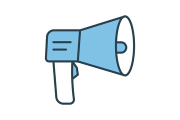 Megaphone icon. icon related to marketing. Flat line icon style. Simple vector design editable