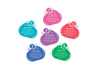 annual report, internet, education, business, magazine information template. six steps infographic template. liquid infographic template. geometric informational template