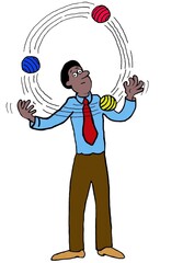 Black worker can juggle many balls