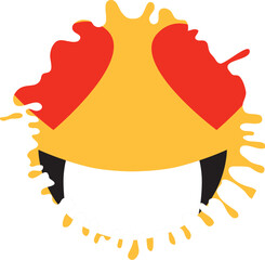 lovely face emoji in ink drop shape