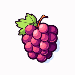 simplified flat vector art image of grape on white background