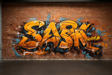 Abstract street art writing on the wall background