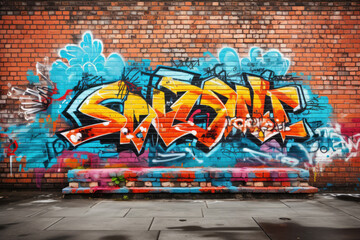 Obraz premium Abstract street art writing on the wall background