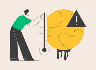 Global warming abstract concept vector illustration.
