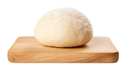 fresh raw dough on wooden board isolated on transparent background, png
