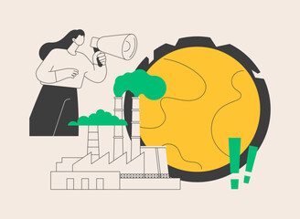 Greenhouse gas emissions abstract concept vector illustration.