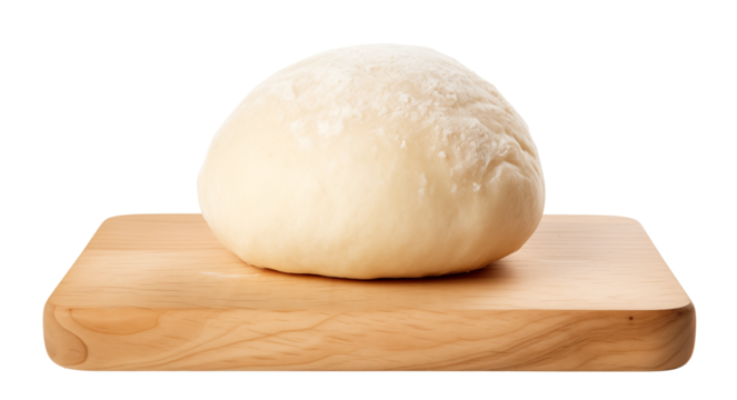 fresh raw dough on wooden board isolated on transparent background, png