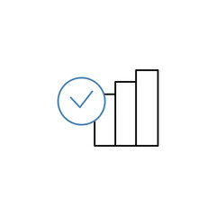 Growing bar graph concept line icon. Simple element illustration. Growing bar graph concept outline symbol design.