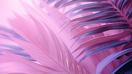  a close up of a pink and blue plant with leaves.  generative ai