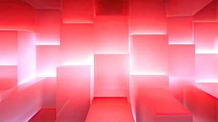  a red and white abstract background with squares and rectangles.  generative ai
