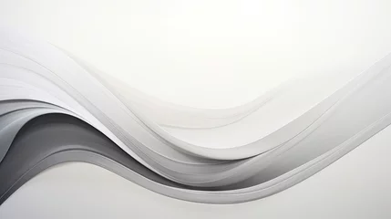 Tafelkleed  a white and gray abstract background with wavy lines on it.  generative ai © Nadia