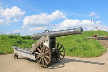 Fototapeta na wymiar Cannon in the Citadel at Bitche in France 