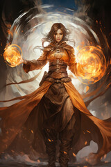 Fototapeta premium Fantasy drawing of a sorceress.