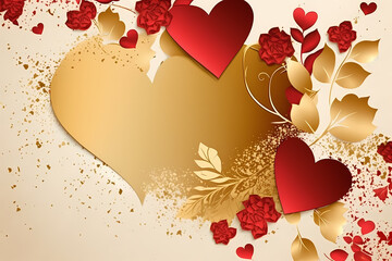 Decorative Love Hearts background - generative AI - Valentines Day backgrounds