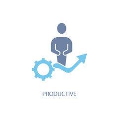 Human Productivity concept line icon. Simple element illustration.Human Productivity concept outline symbol design.