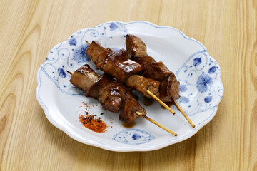 Yakiton, Japanese grilled pork skewers, pork liver