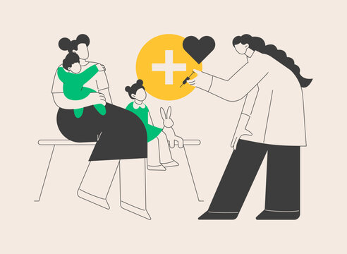 doctor giving vaccine to child, family clip art preview