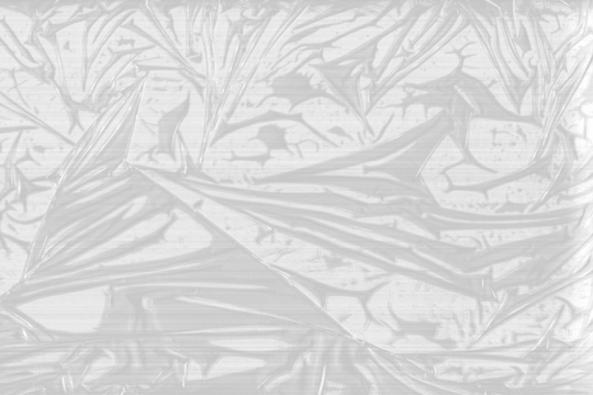 Plástico molhado e úmido em um fundo branco com alta resolução.