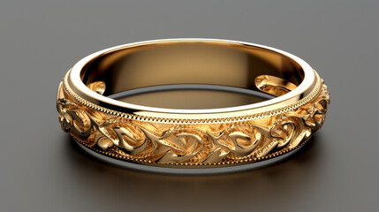 Close-up of a yellow gold wedding ring - obrazy, fototapety, plakaty