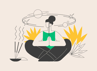 Mindfulness abstract concept vector illustration.