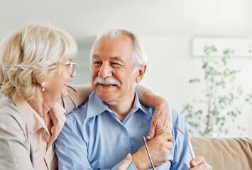 senior portrait woman man couple happy  retirement smiling love elderly lifestyle old together active healthy vitality hugging bonding romance having fun