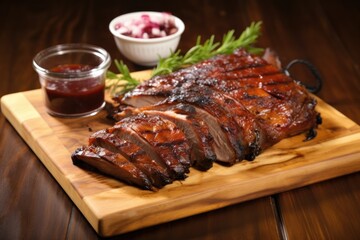 applewood smoked ribs with barbecue sauce glaze